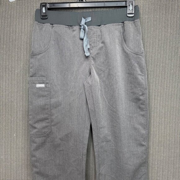 Comenii Womens Size Medium Gray Elastic Waist Technical Workwear Scrub Pants - Picture 5 of 10